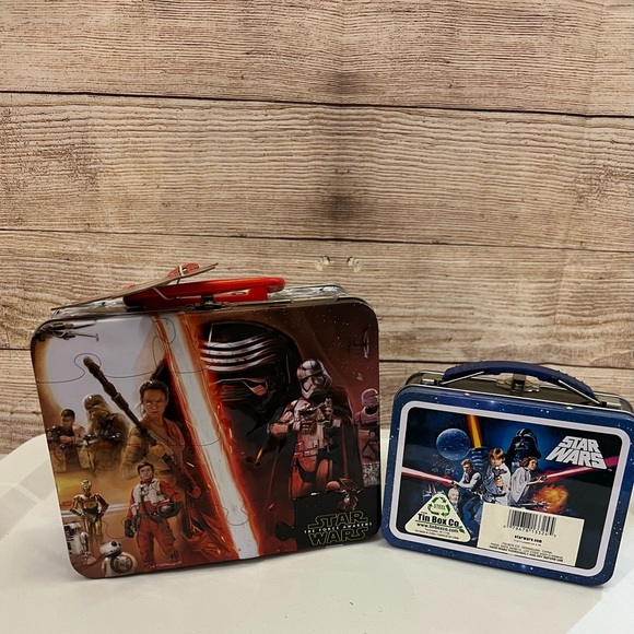 Star Wars Mini Metal Lunch Box - The Tin Box Co Luke Skywalker Princess Leia - Picture 1 of 3
